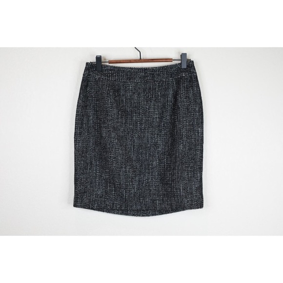 Halogen Womens Pencil Skirt Size 4 Back Zip Flat‎ Front Black White Capsule Work - Picture 1 of 13